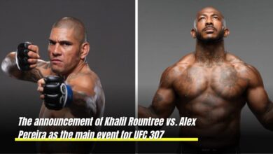 The announcement of Khalil Rountree vs. Alex Pereira as the main event for UFC 307